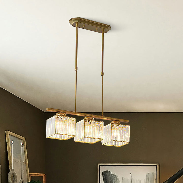 Modern designer pendant light with multiple light sources for dining room and kitchen