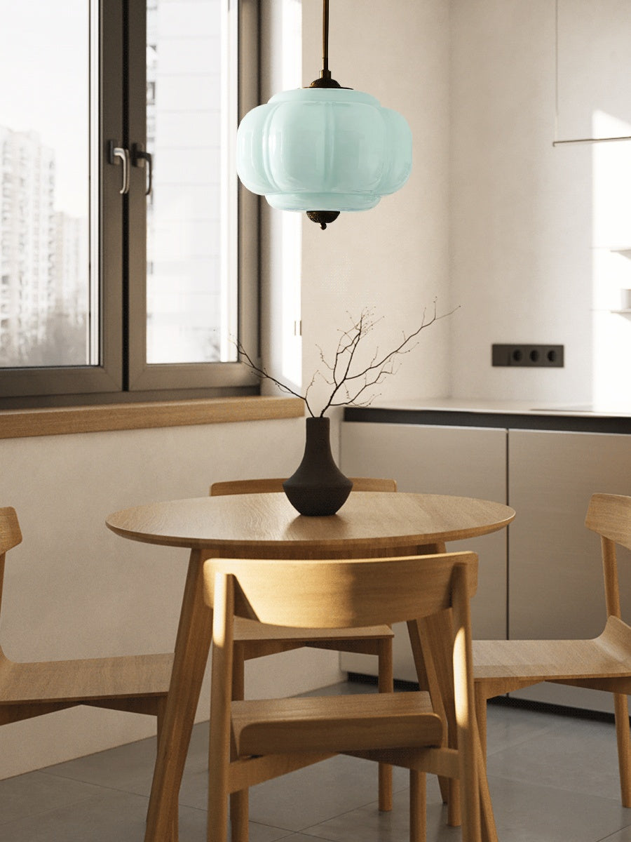 Vintage ceiling light made of frosted glass