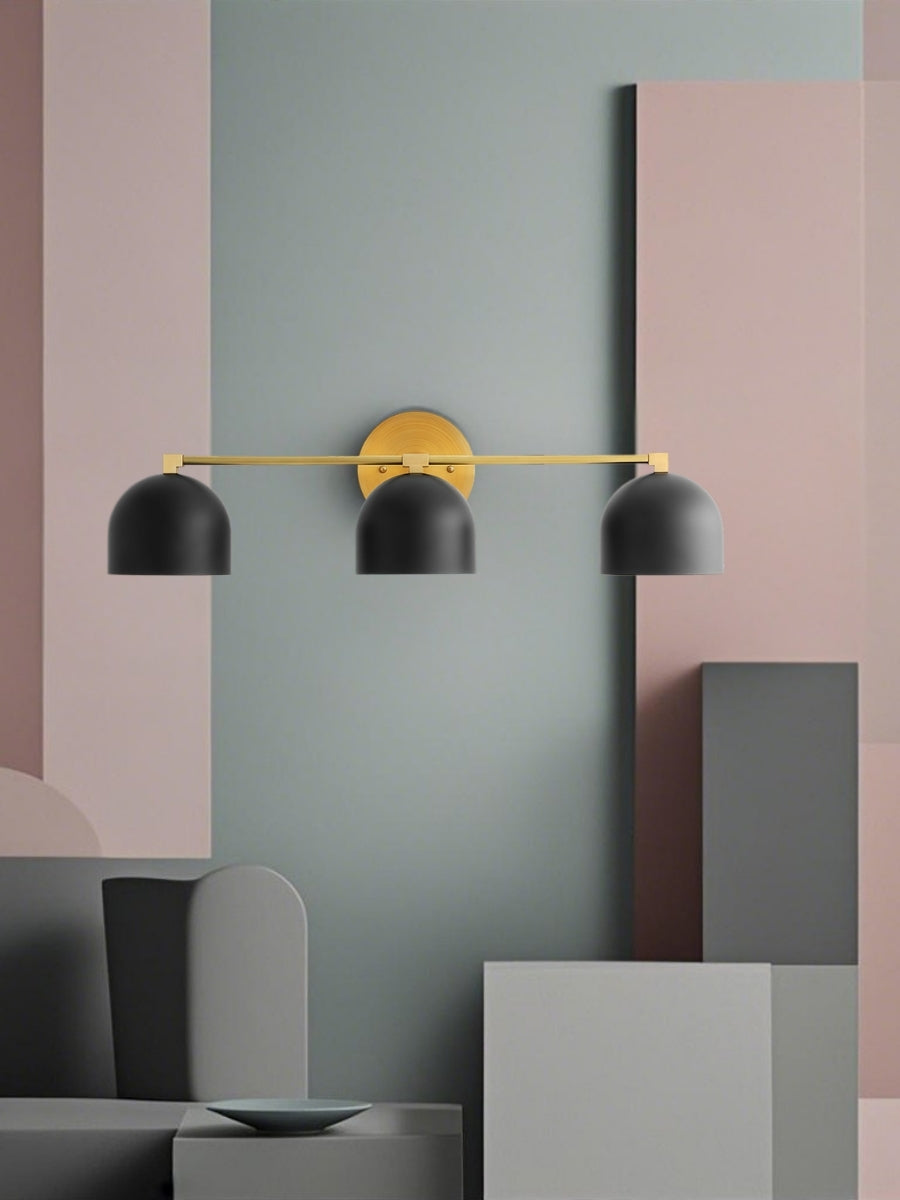 Mid-century wall light – brass bathroom mirror lamp in retro style