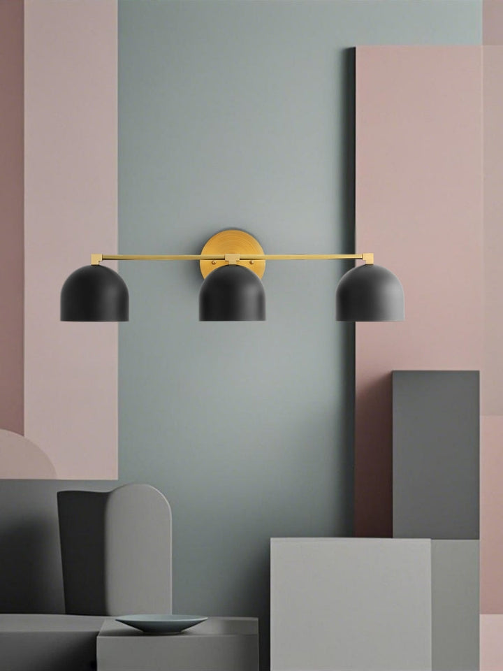 Mid-century wall light – brass bathroom mirror lamp in retro style