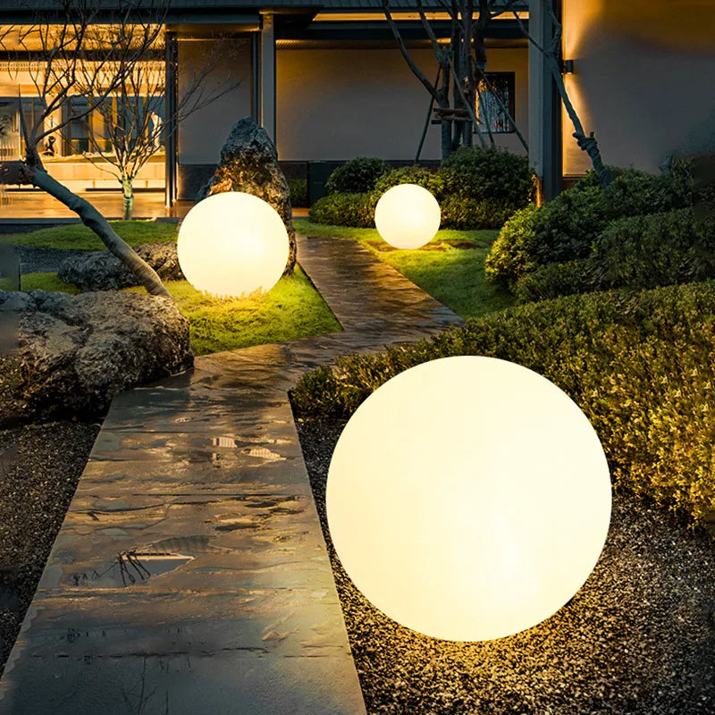 Spherical outdoor light with color change and remote control
