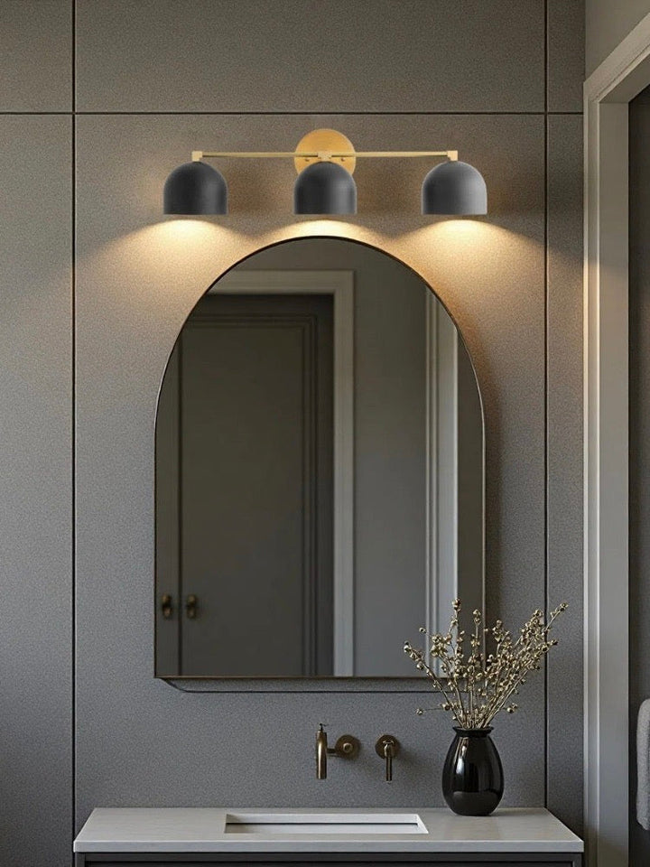 Mid-century wall light – brass bathroom mirror lamp in retro style