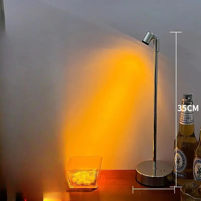 LED table lamp with touch dimmer and USB charging