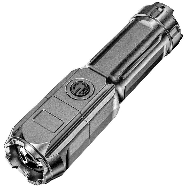 Waterproof LED flashlight with zoom and 3 light modes