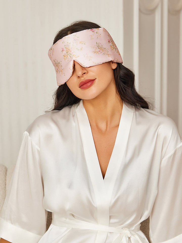 Floral sleep mask for women with Velcro closure
