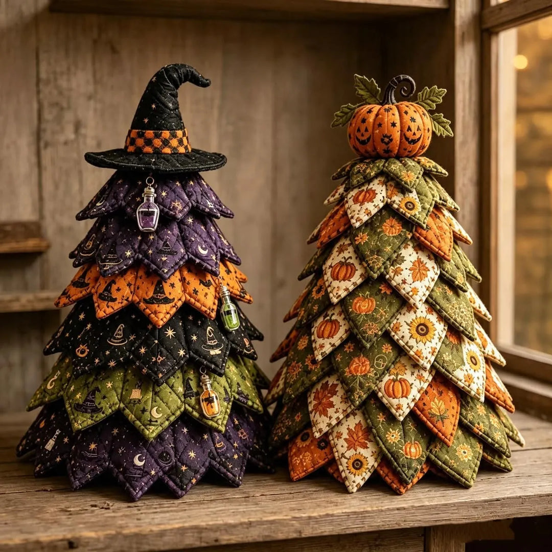 Stoffteile und Zubehör für das Halloween-Nähprojekt