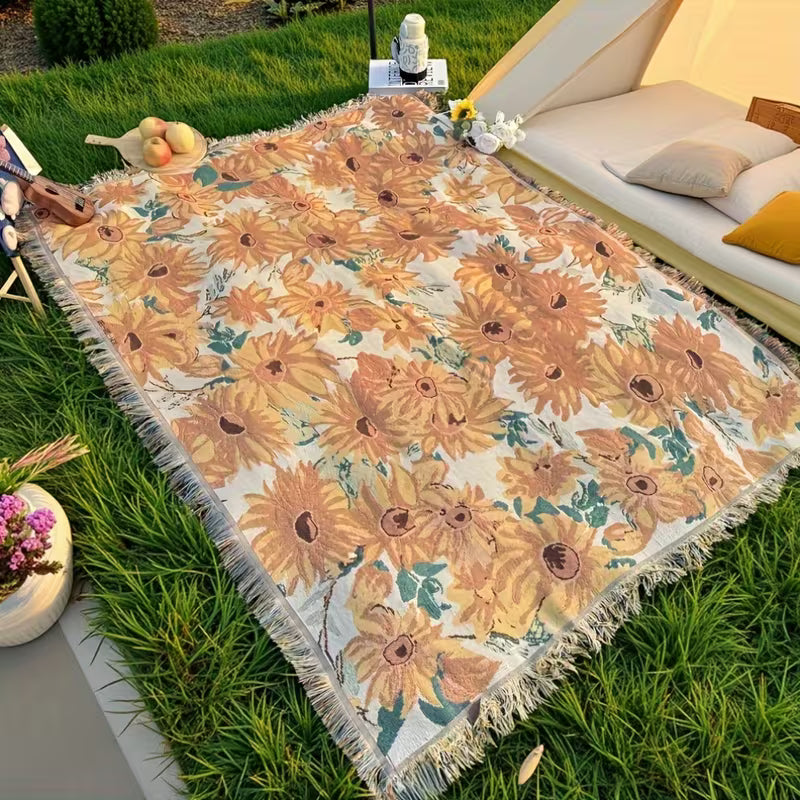 Picknickdecke Wasserdicht Leichtes Blumendesign 180x230cm