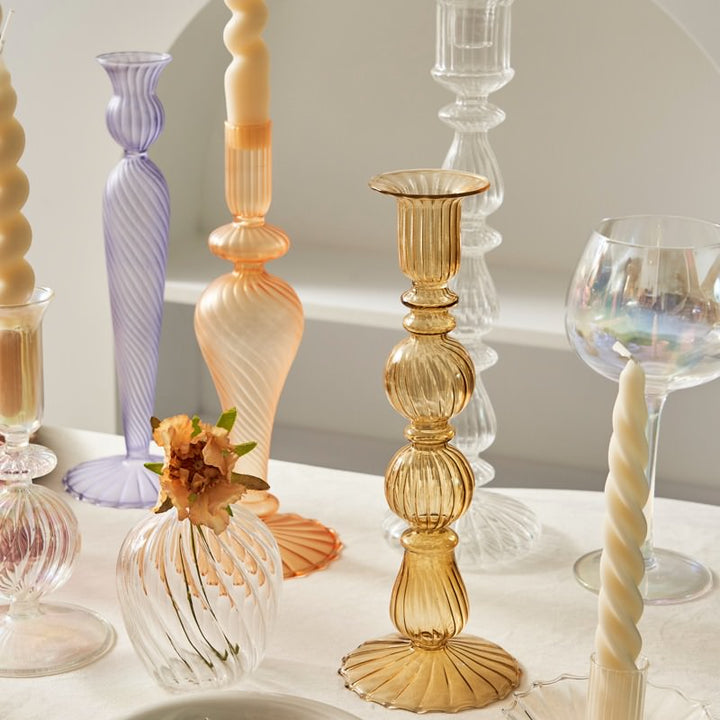 Glas-Kerzenhalter im französischen Vintage-Design