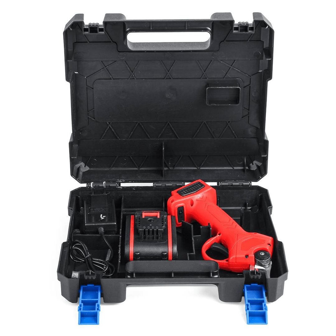 Cordless ergonomic garden shears with a powerful cutting mechanism for precise work