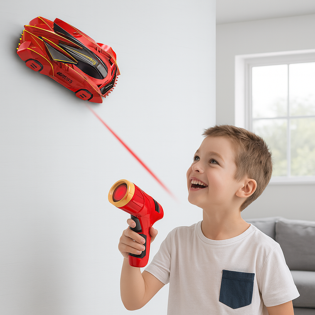 Gravity-powered RC toy car – climbs walls and ceilings