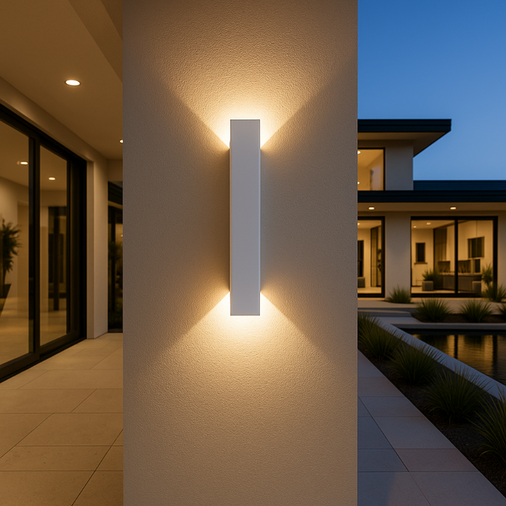 Modern aluminum wall light with LED lighting
