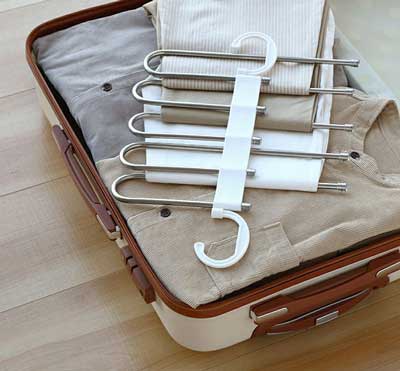 Foldable 5-in-1 stainless steel clothes hanger for space-saving storage