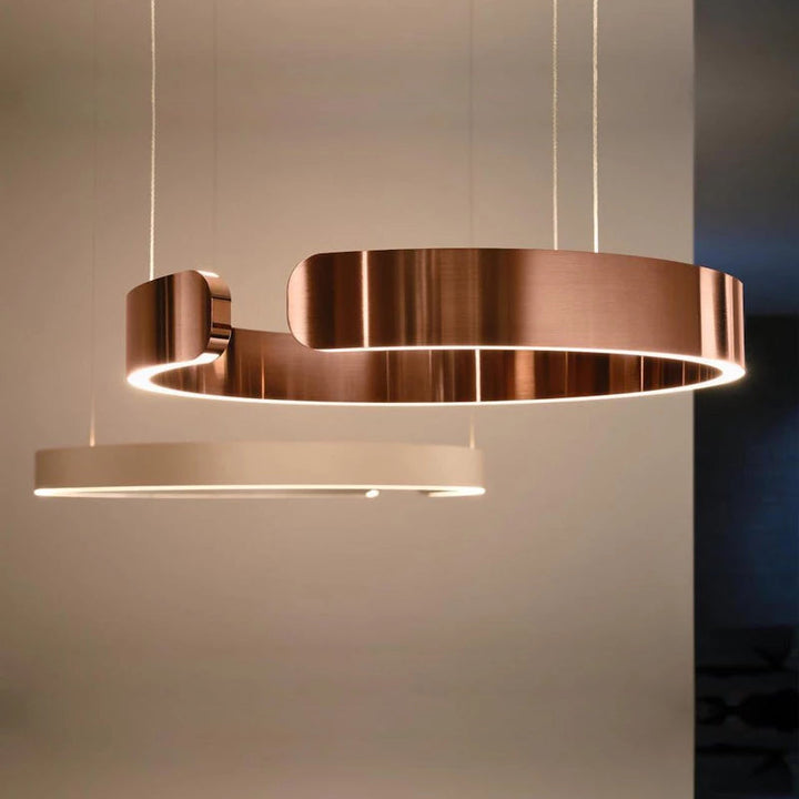 Modern LED pendant light in ring shape with ceiling mounting