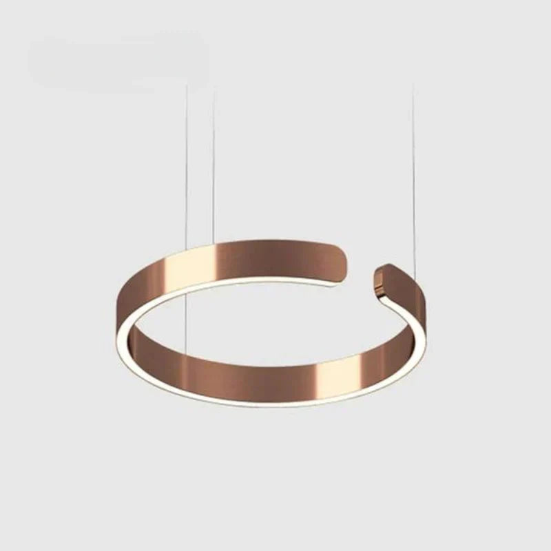 Modern LED pendant light in ring shape with ceiling mounting