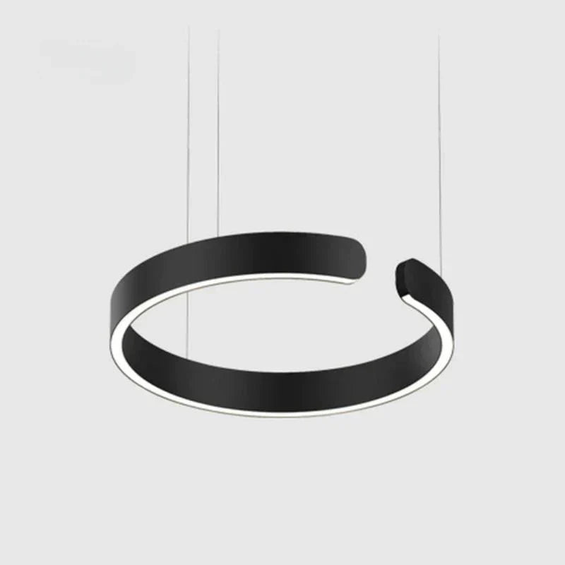 Modern LED pendant light in ring shape with ceiling mounting