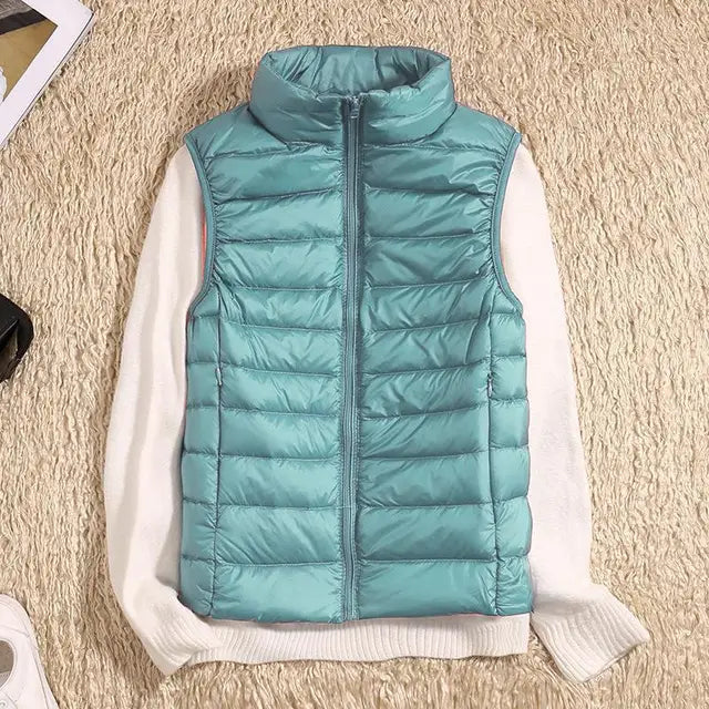 Women's Ultralight Quilted Vest with Stand-Up Collar