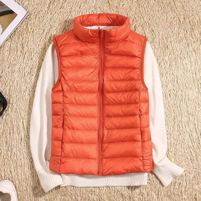 Women's Ultralight Quilted Vest with Stand-Up Collar