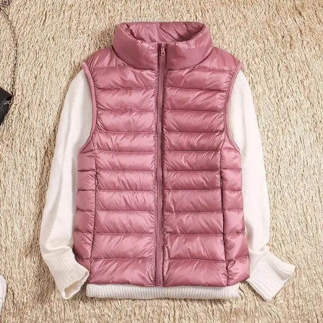 Women's Ultralight Quilted Vest with Stand-Up Collar