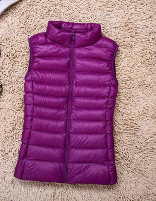 Women's Ultralight Quilted Vest with Stand-Up Collar