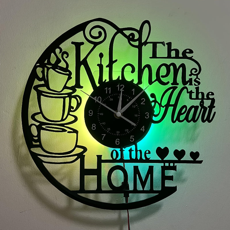 Vinyl kitchen clock with wall decor