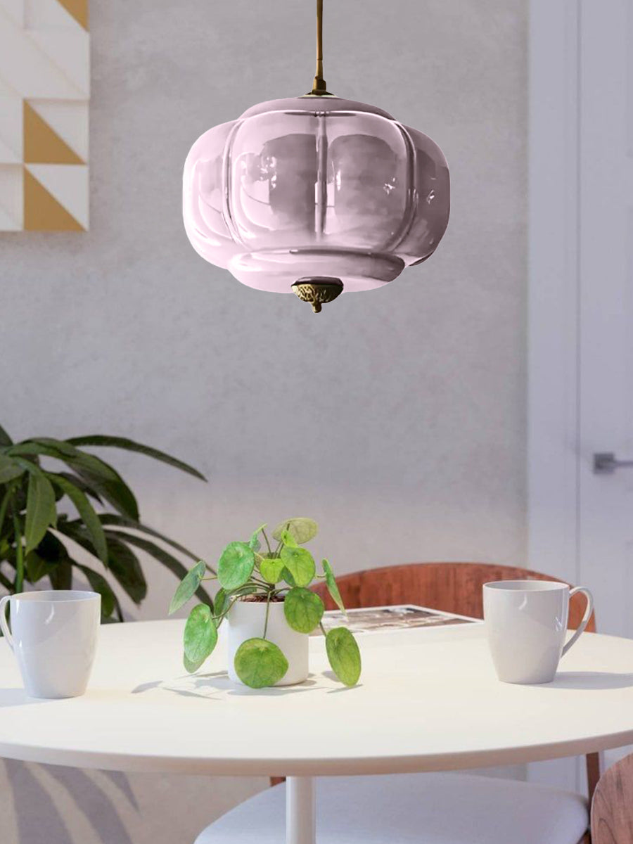 Vintage ceiling light made of frosted glass