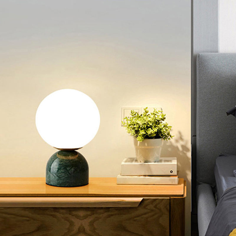 Nordic table lamp with frosted glass and marble base