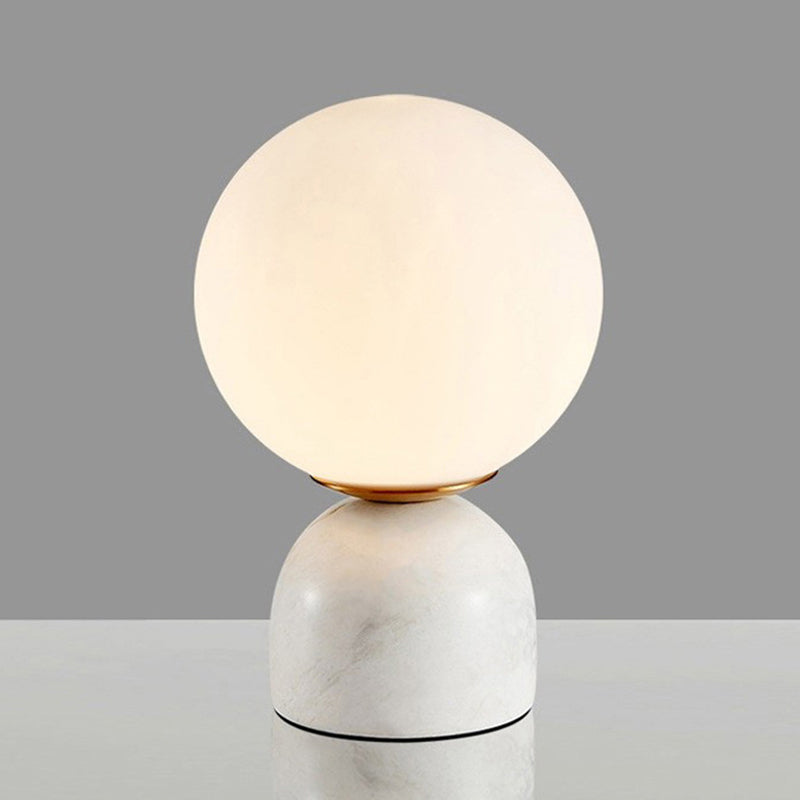 Nordic table lamp with frosted glass and marble base