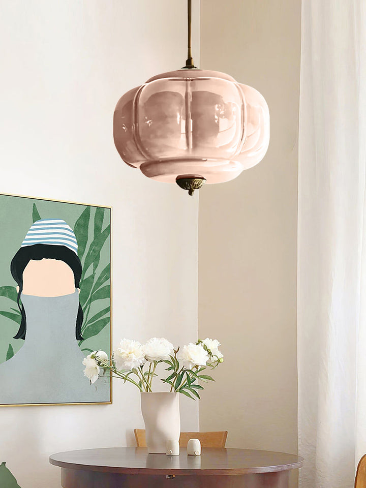 Vintage ceiling light made of frosted glass