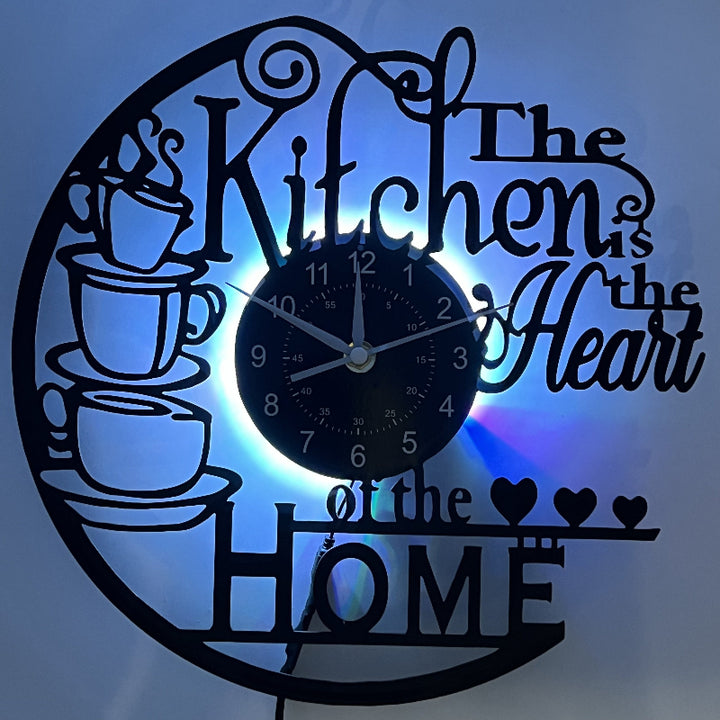 Vinyl kitchen clock with wall decor