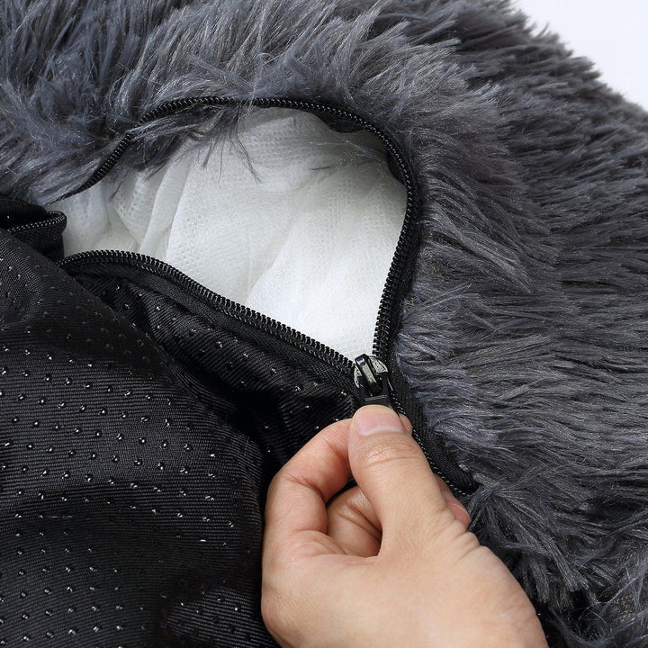 Rundes Kuschelbett für Hunde mit weichem Bezug und abnehmbarer Hülle