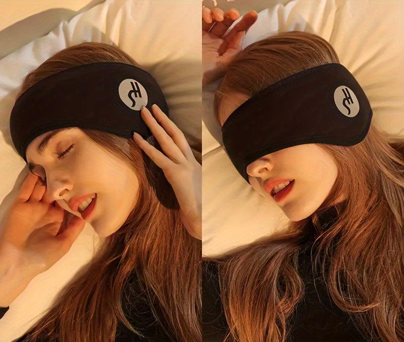 Cotton sleep mask with noise-reducing earplugs