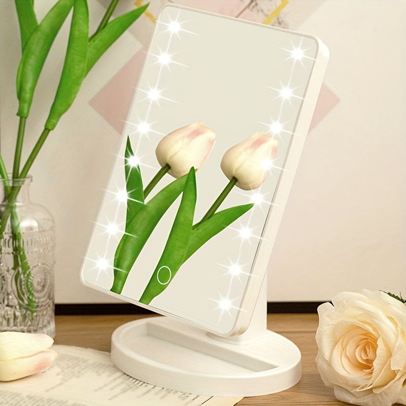 LED makeup mirror with touch function and 16 dimmable lights