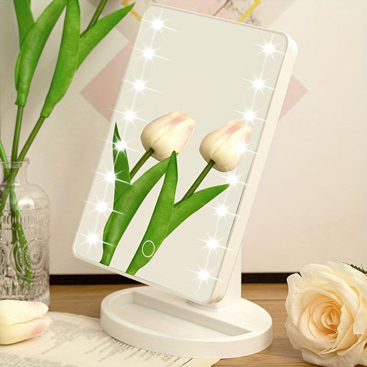 LED makeup mirror with touch function and 16 dimmable lights