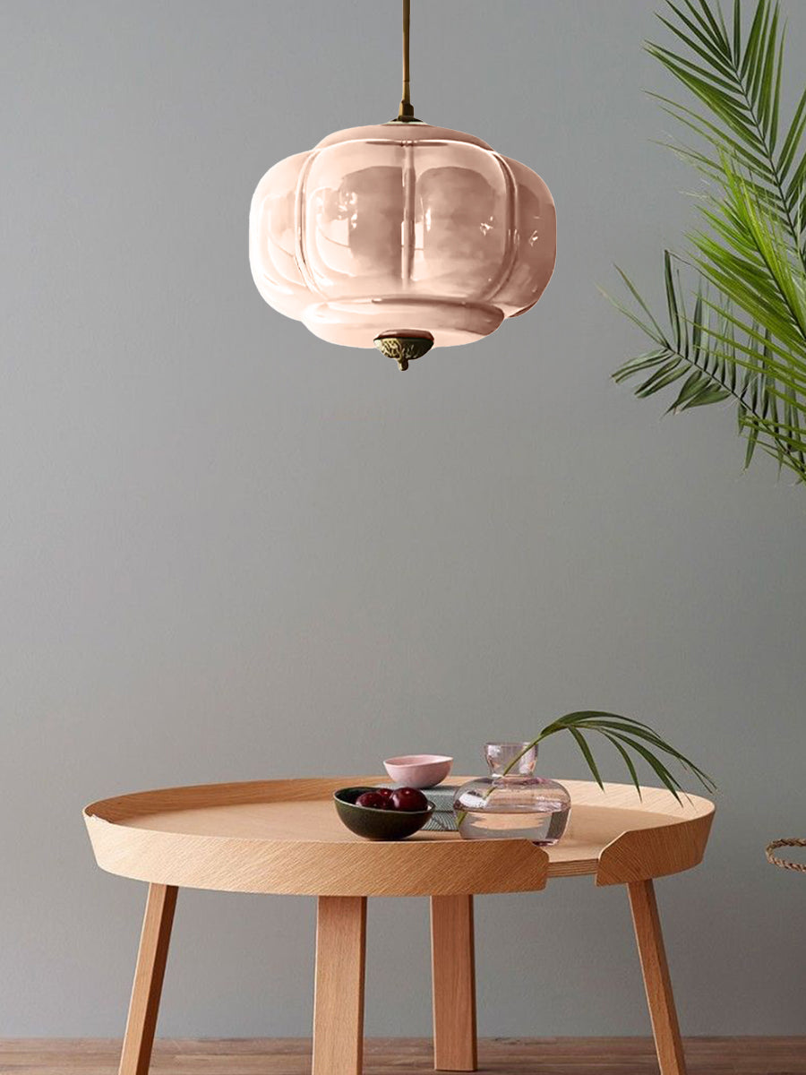 Vintage ceiling light made of frosted glass