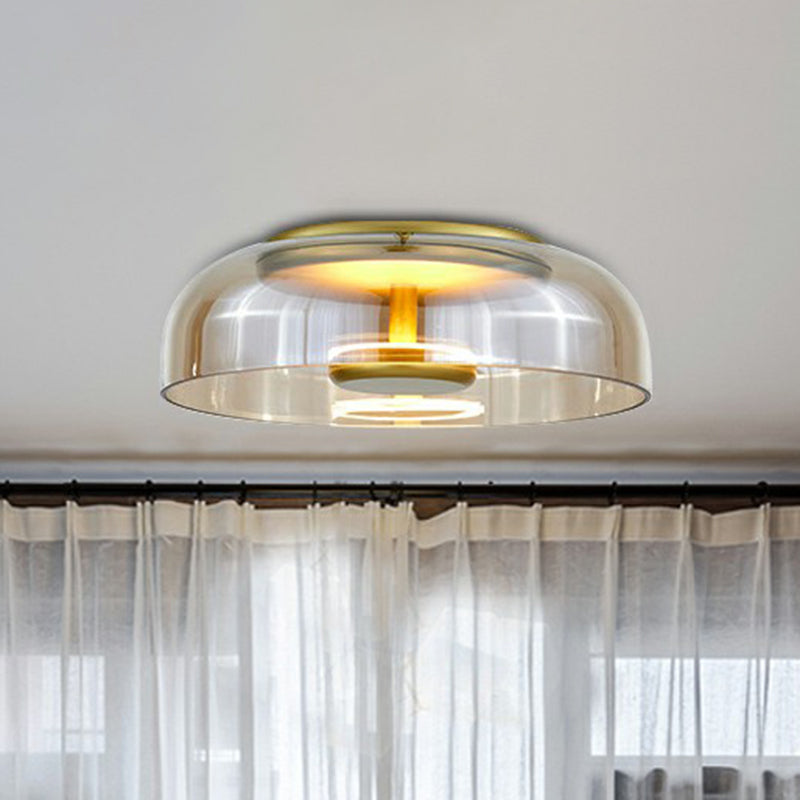 Modern LED ceiling light with half-shade design for hallway and entrance area