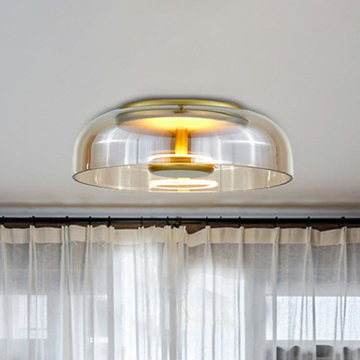Modern LED ceiling light with half-shade design for hallway and entrance area