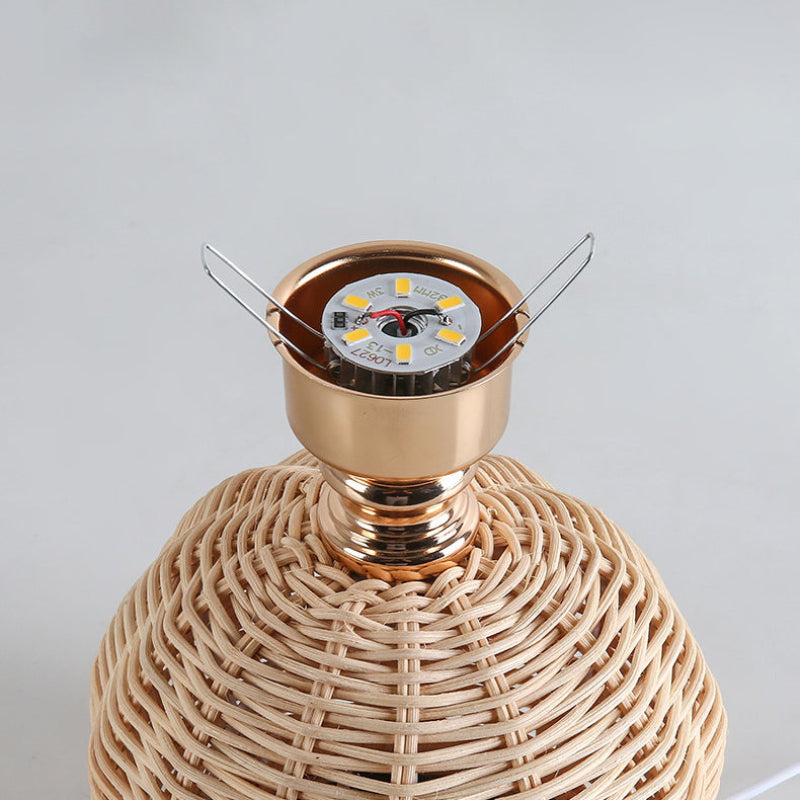 Foldable bedside lamp with linen shade and projection function