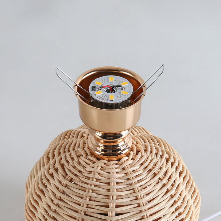 Foldable bedside lamp with linen shade and projection function