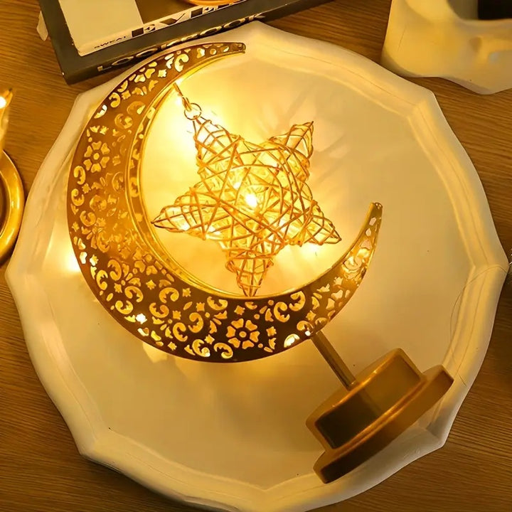 Decorative moon lamp with star for home