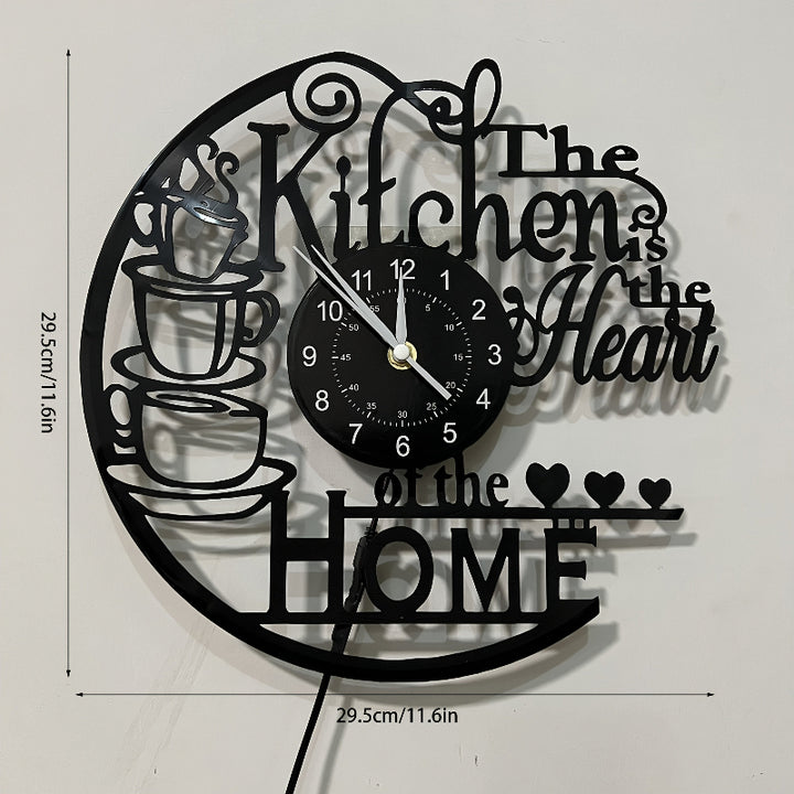 Vinyl kitchen clock with wall decor