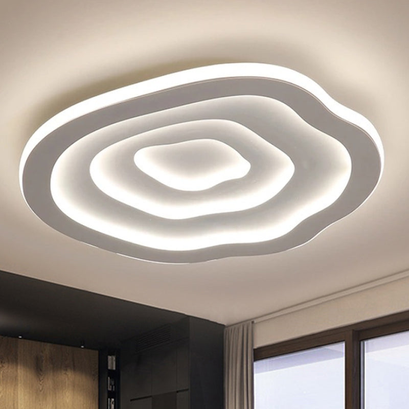 Ripple Acrylic Ceiling Lamp Simplicity 16"/19.5"/23.5" Wide LED White Flushmount in Warm/White Light Clearhalo 'Ceiling Lights' 'Close To Ceiling Lights' 'Close to ceiling' 'Flush mount' Lighting' 214194