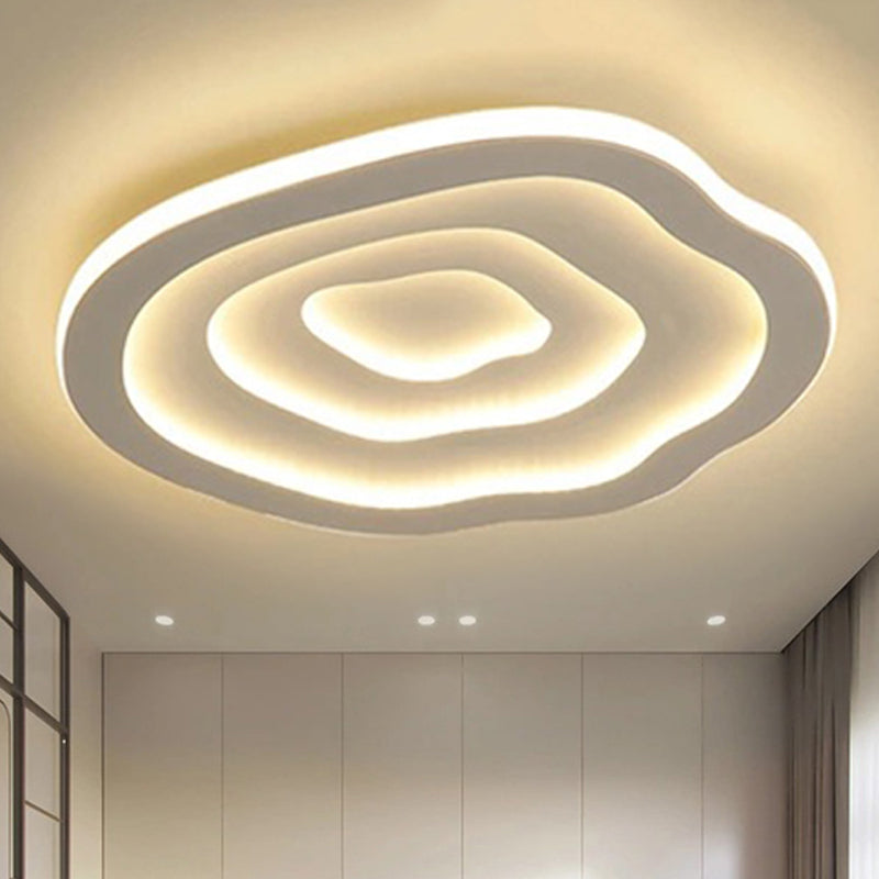 Ripple Acrylic Ceiling Lamp Simplicity 16"/19.5"/23.5" Wide LED White Flushmount in Warm/White Light White White Clearhalo 'Ceiling Lights' 'Close To Ceiling Lights' 'Close to ceiling' 'Flush mount' Lighting' 245561