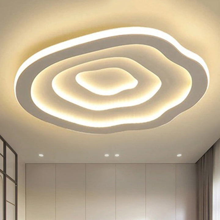 Ripple Acrylic Ceiling Lamp Simplicity 16"/19.5"/23.5" Wide LED White Flushmount in Warm/White Light White White Clearhalo 'Ceiling Lights' 'Close To Ceiling Lights' 'Close to ceiling' 'Flush mount' Lighting' 245561