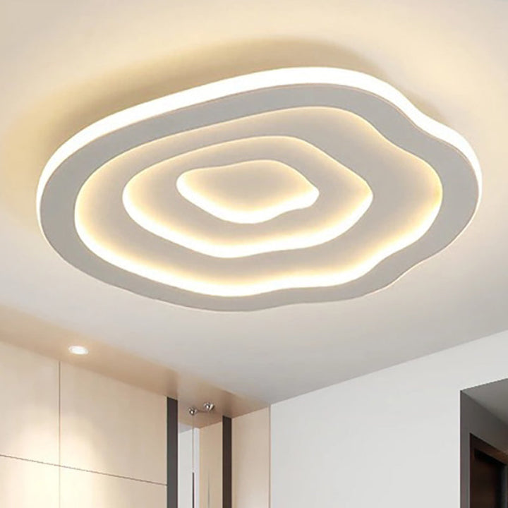Modern round LED ceiling light with wave design for bedrooms and hallways