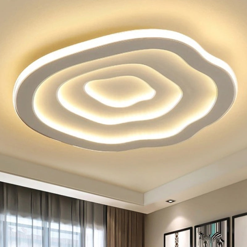 Modern round LED ceiling light with wave design for bedrooms and hallways