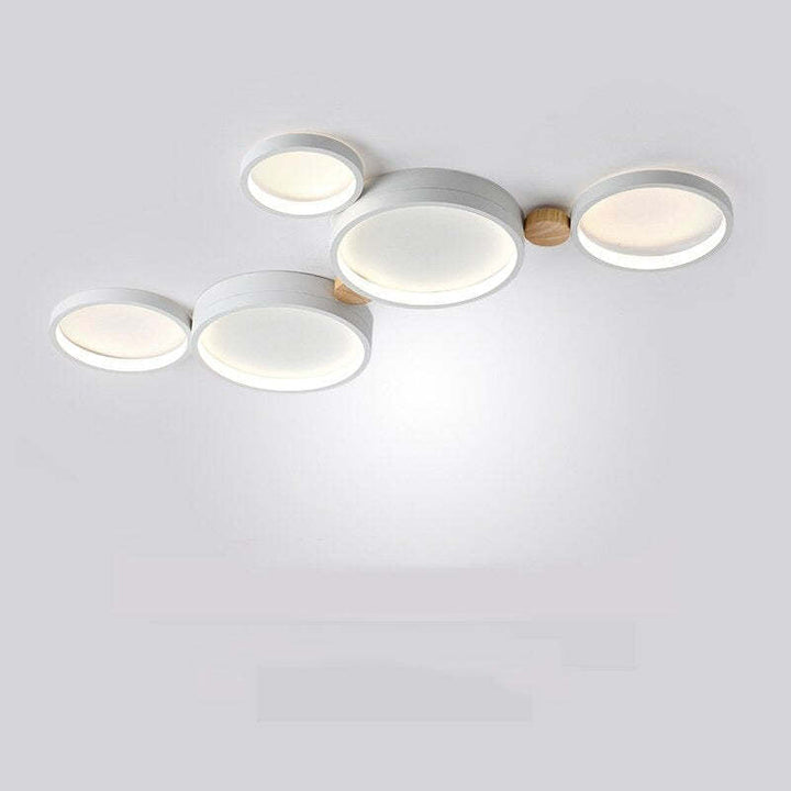 Modern LED ceiling light with grey metal rings 
