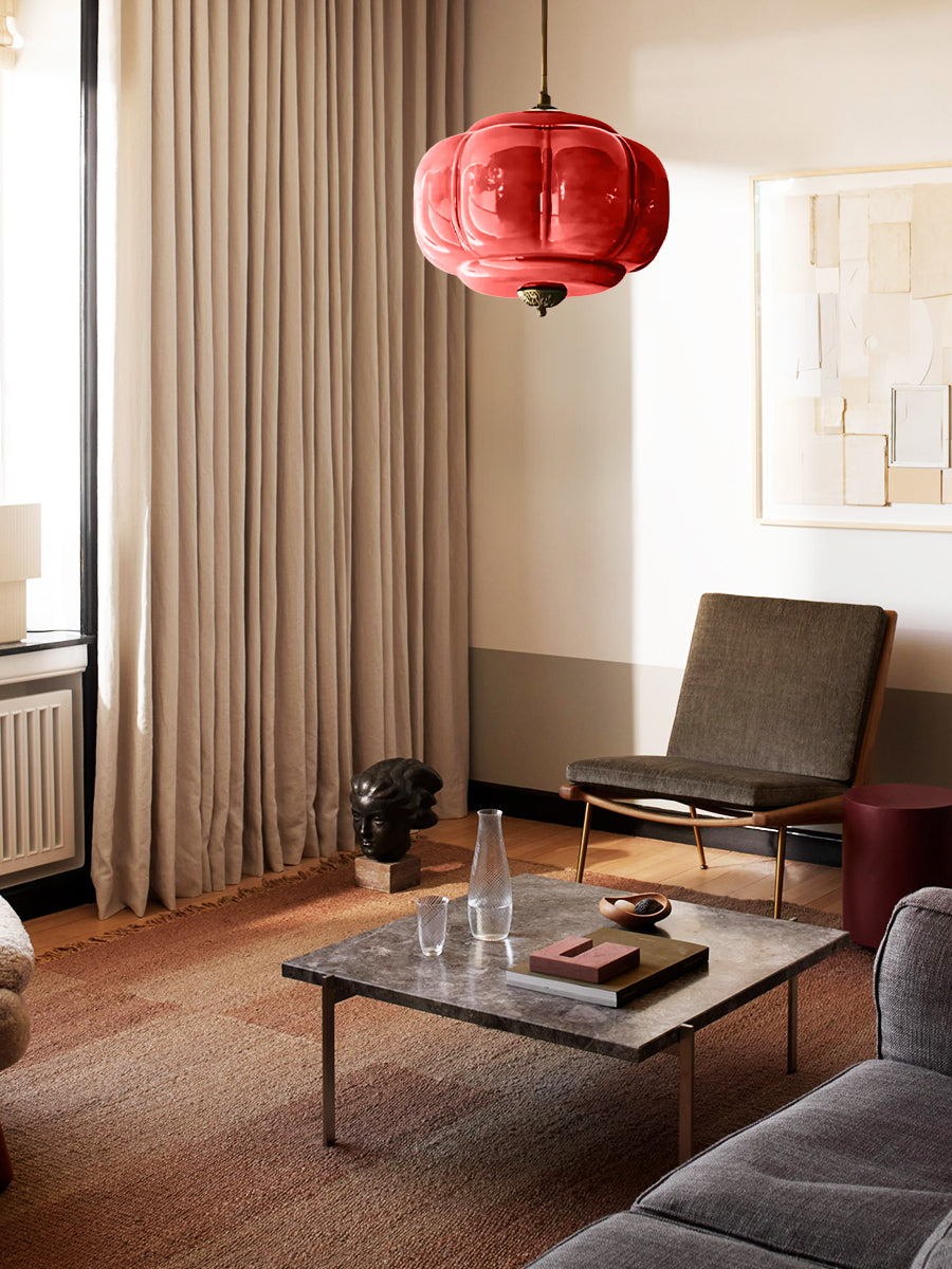 Vintage ceiling light made of frosted glass