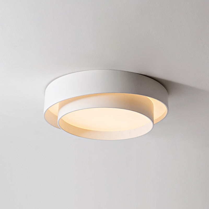 White Metal Circular Flush mount Ceiling Lamp Nordic Style LED Flush Mount Lighting for Bedroom Clearhalo 'Ceiling Lights' 'Close To Ceiling Lights' 'Lighting' 2609764