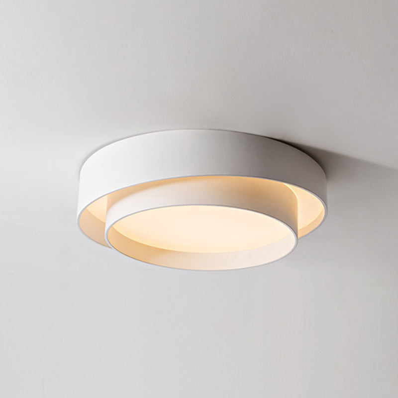 White Metal Circular Flush mount Ceiling Lamp Nordic Style LED Flush Mount Lighting for Bedroom Clearhalo 'Ceiling Lights' 'Close To Ceiling Lights' 'Lighting' 2609758
