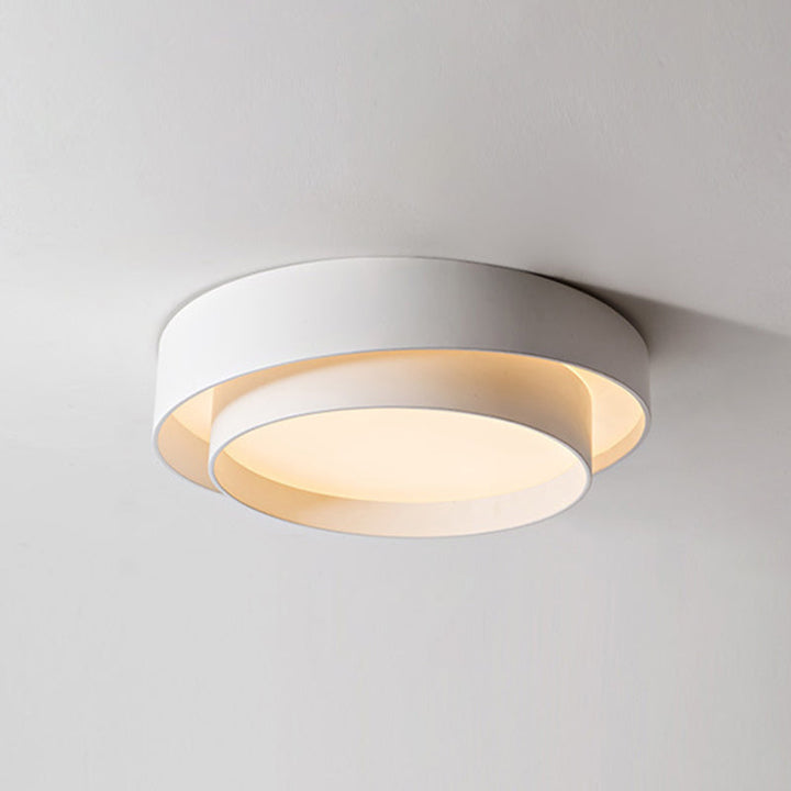 White Metal Circular Flush mount Ceiling Lamp Nordic Style LED Flush Mount Lighting for Bedroom Clearhalo 'Ceiling Lights' 'Close To Ceiling Lights' 'Lighting' 2609758